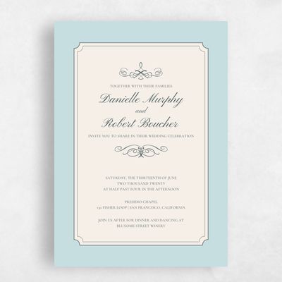 Sky, Blue Wedding Invitation - Malta Type