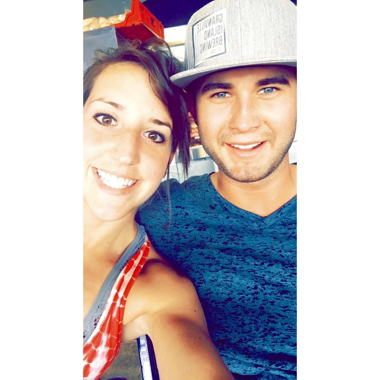 Enjoying the college world series.
