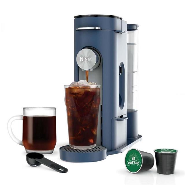 Ninja Pods & Grounds Single-Serve Coffee Maker, K-Cup Pod Compatible, 56-oz. Reservoir, 6-oz. Cup to 24-oz. Travel Mug Brew Sizes, Iced Coffee Maker, Navy, PB041NV