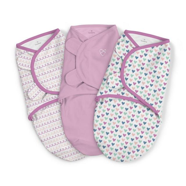 SwaddleMe Original Swaddle 0-3M - Hearts and Hoops 3pk S