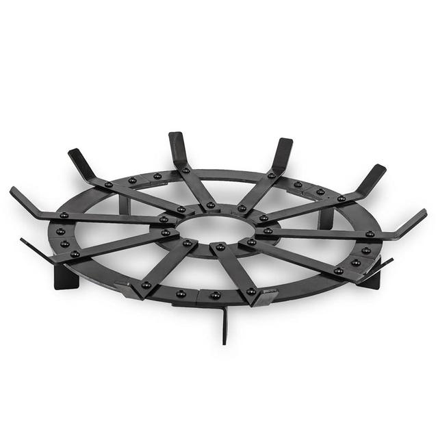 27 Inch Fire Pit Grate, Heavy Duty Round Fire Grate Log Grate, Spider Wagon Wheel Fireplace Grate for Outdoor Campfires, Camping Fire Pits
