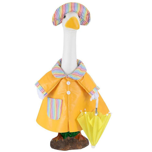Arrowbash Raincoat Goose Outfit 23" Cute Porch Goose Dress up Clothes for Lawn Outdoor Garden Yard Patio Statue Art Decor