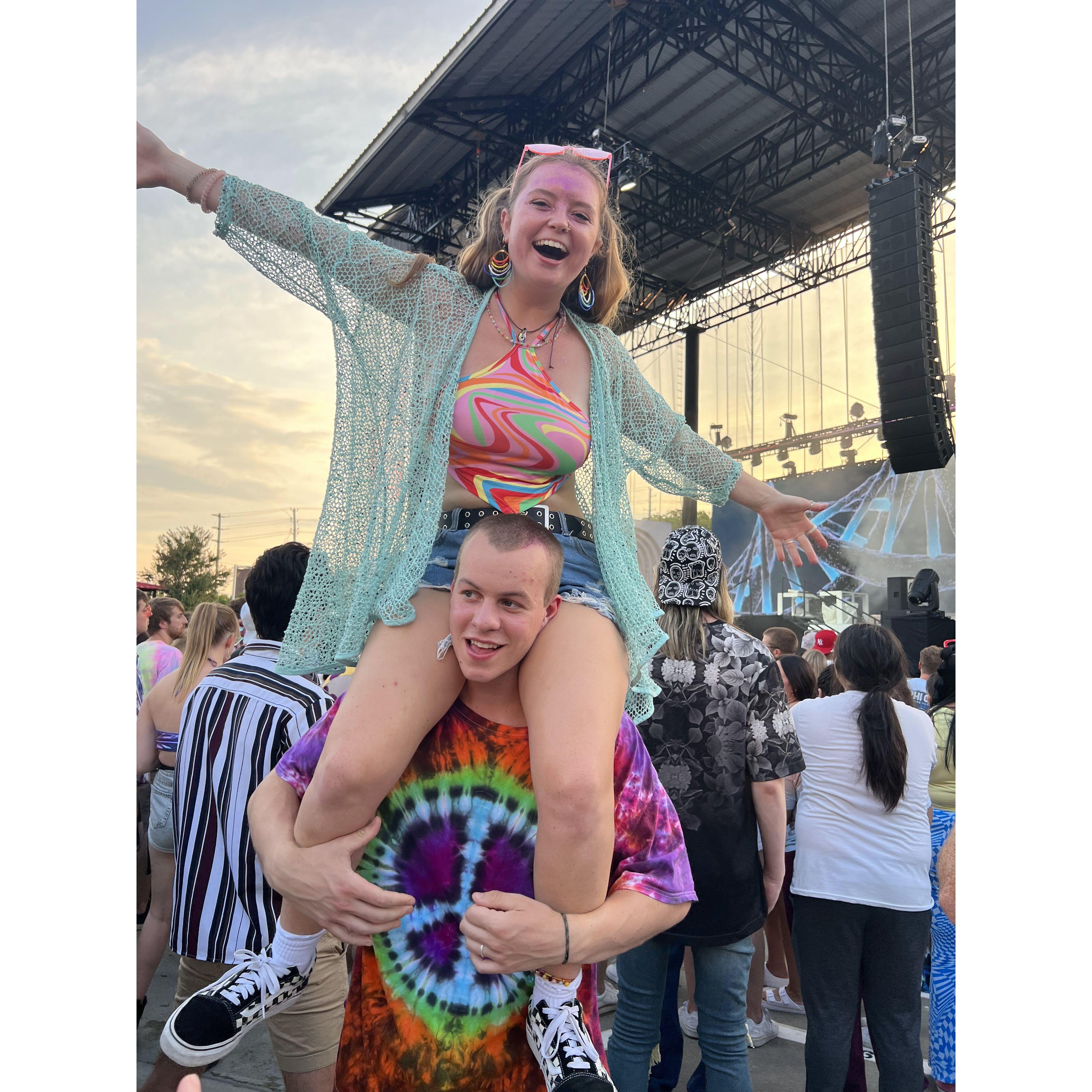 Live music is one of their favorite bonding experiences! This was snapped at Flume.