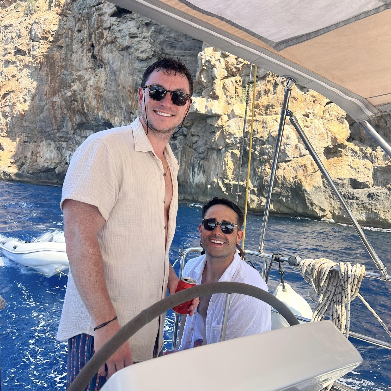 Brian and John sailboat Mallorca