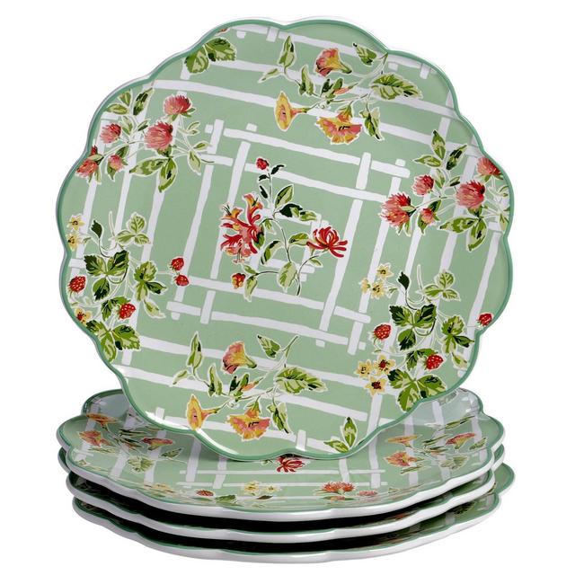 11.3" 4pk Earthenware English Garden Dinner Plates - Certified International