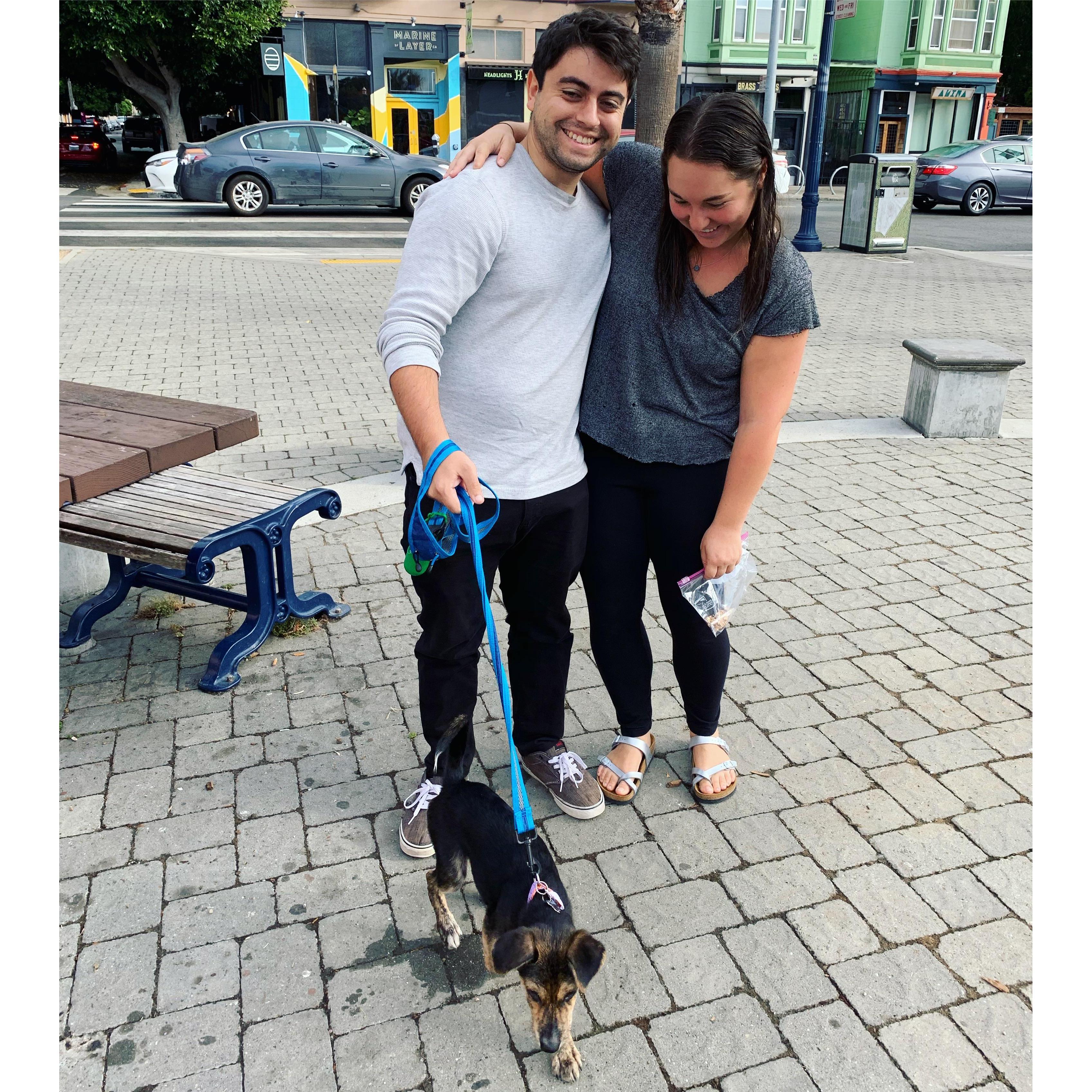Our first walk with Tommy!