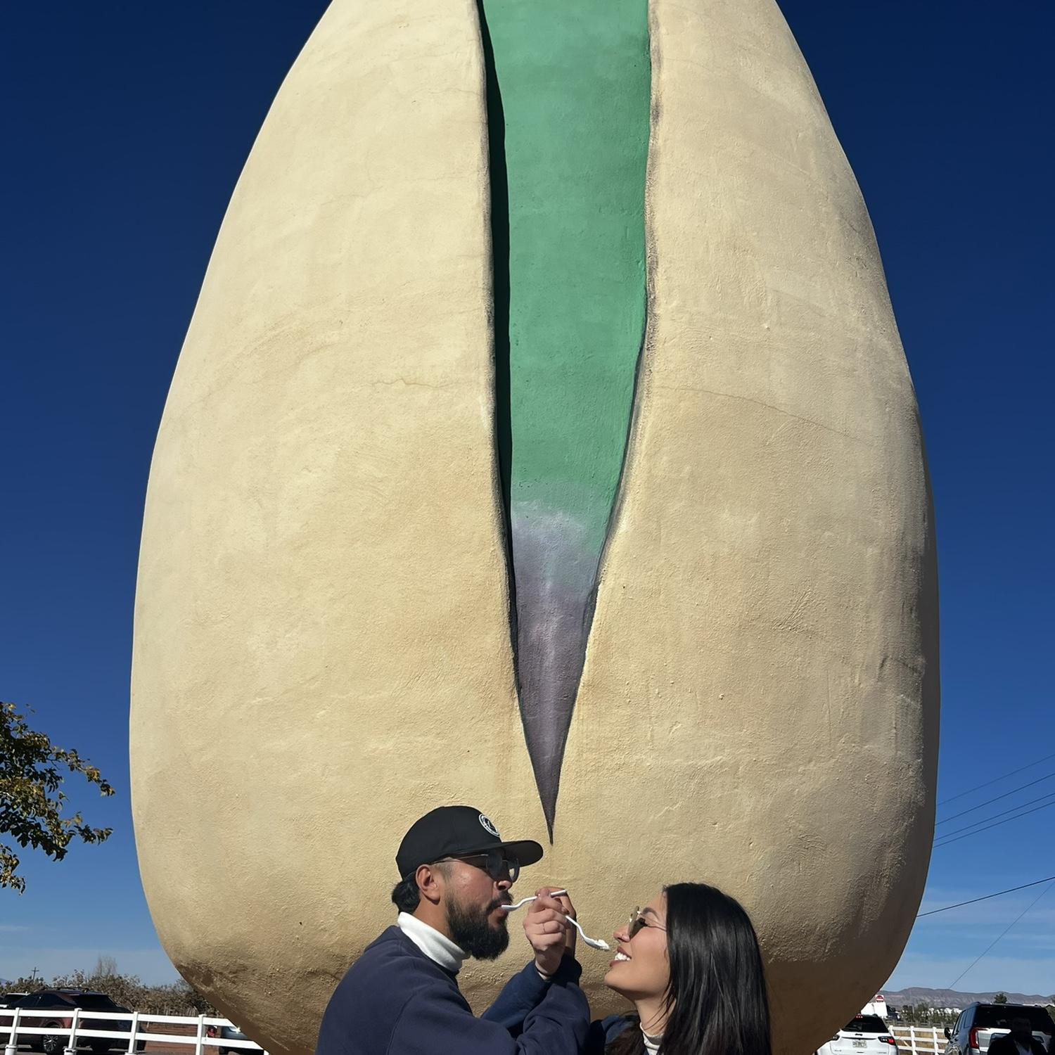 Enjoying some ice cream at PistachioLand on our way to Ruidoso!