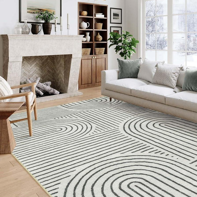 Lahome Abstract 8x10 Area Rugs for Living Room Bedroom, SoftWashable Rugs 8x10 Stain Resistant, Ultra-Thin Non-Slip Modern Dining Room Rug Non-Shedding Accent Carpet for Office, 8x10ft