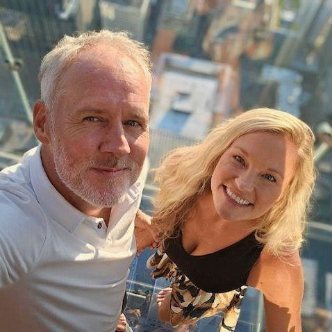 Willis Tower's Skydeck in Chicago....you'd never know we were both terrified!