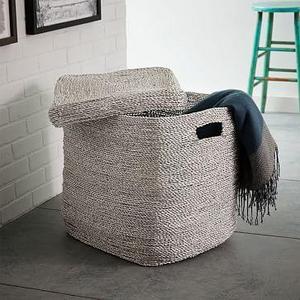 Metallic Woven Oversized Basket