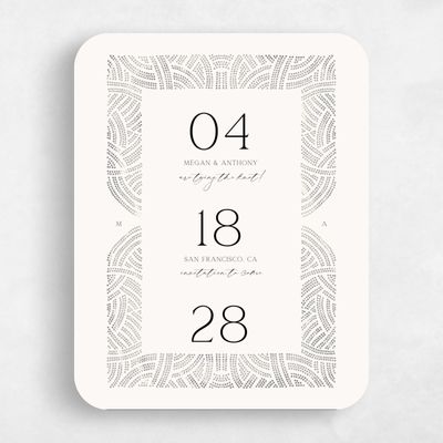 Grey Rounded Wedding Save the Date - Belmont Portrait