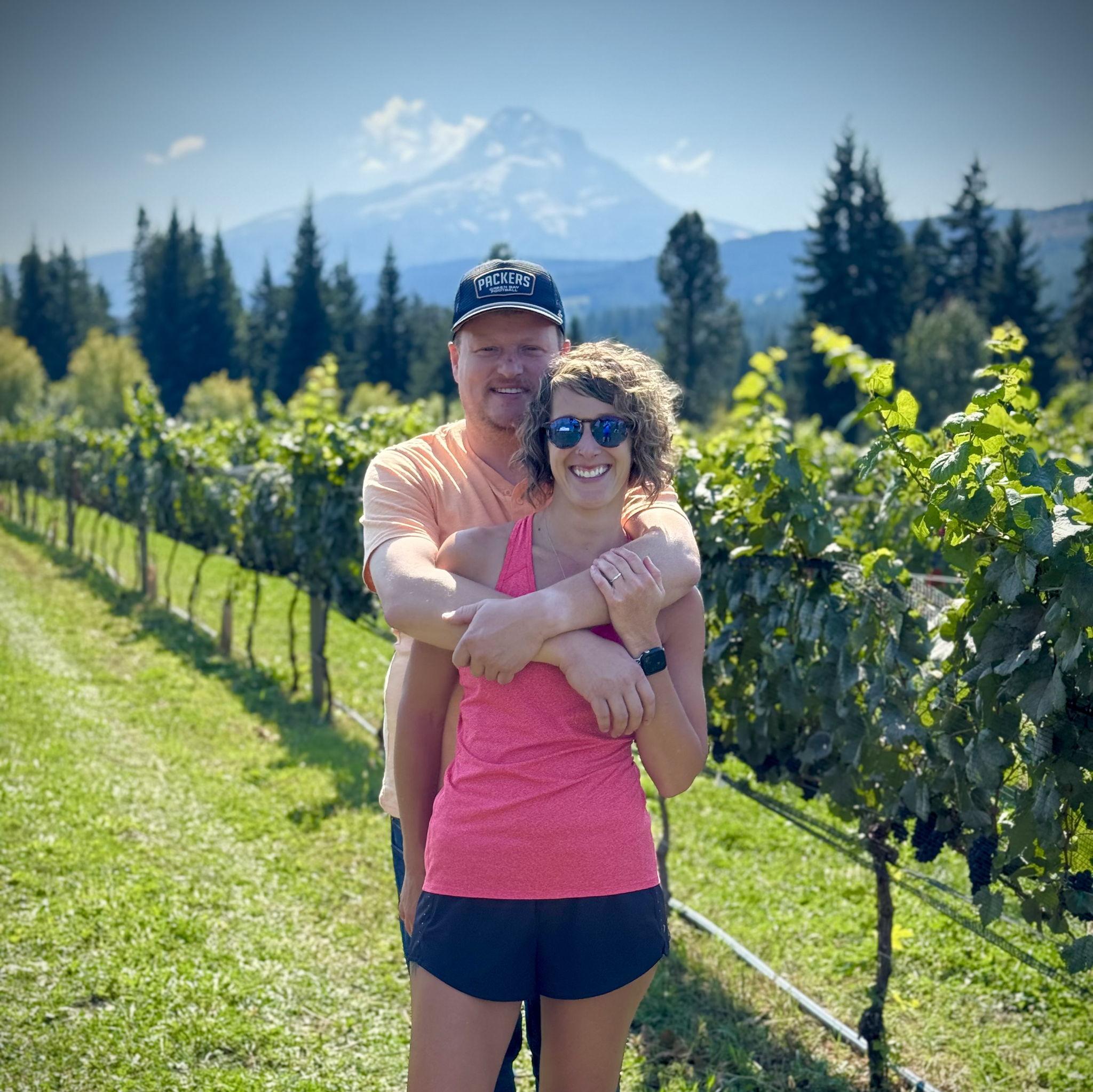 Taking in the Hood River Fruit Loop Trail in Oregon.