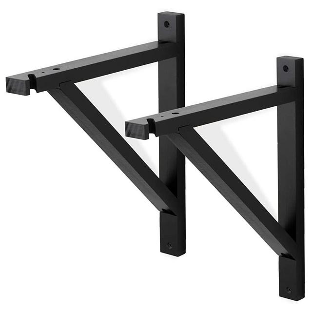 Rustic State Set of 2 Wall Mount Wood Bracket Scone Pendant Lamp Kit for DYI Project (Black)