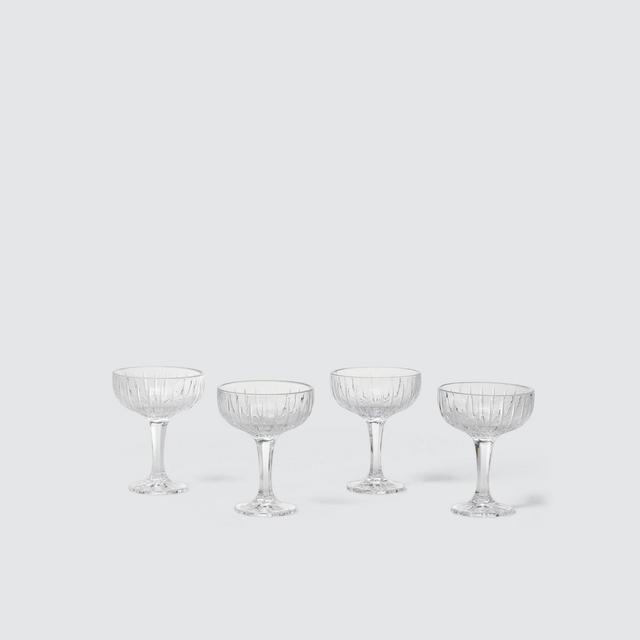 Relief Champagne Coupe, Set of 4
