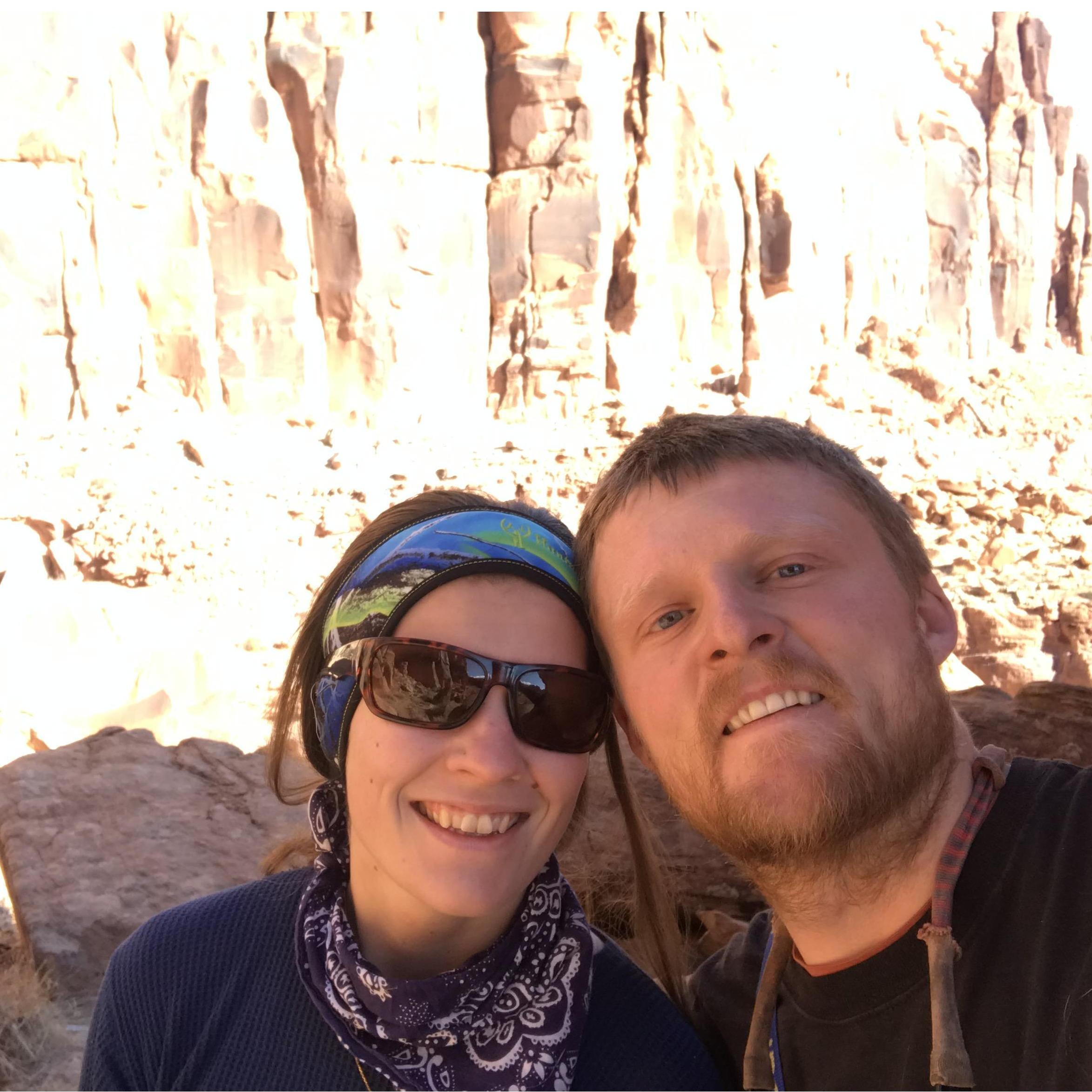 Searching for pictographs in the desert