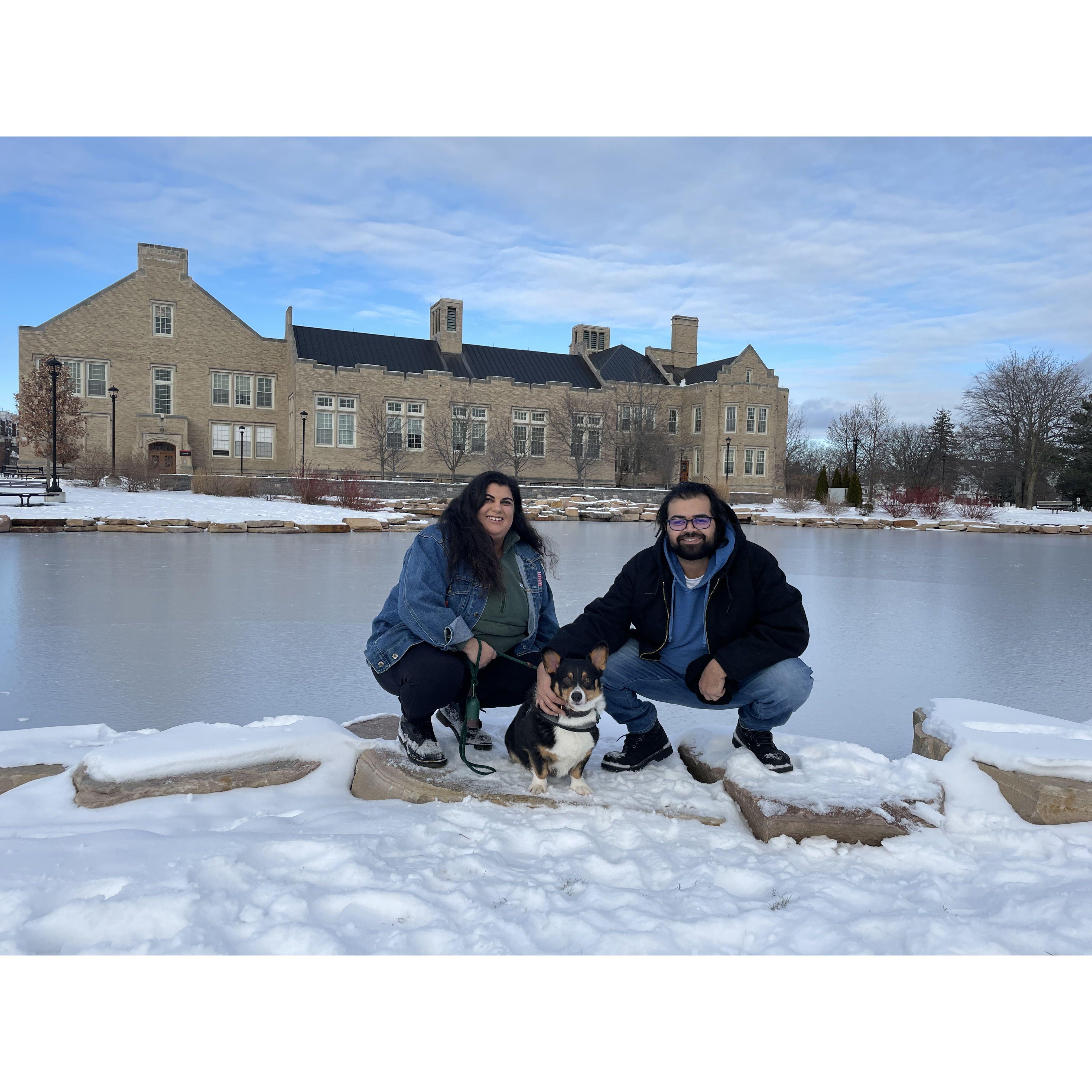 Malik's first ~winter~ trip to Plattsburgh.