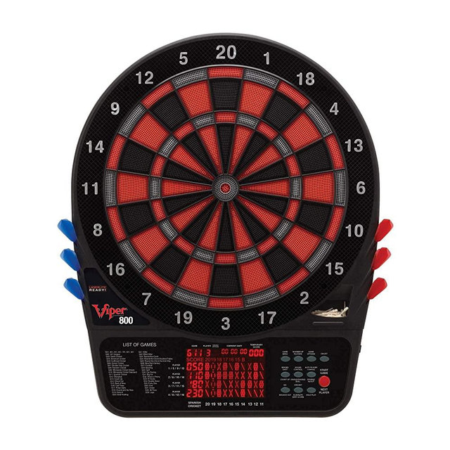 Viper by GLD Products 800 Regulation Size Electronic Dartboard, Featuring 57 Game options for up to 16 players, Enhanced Scoring Experience with Ultra-Thin Spider, and Top Quality Segments to Reduce Bounce Outs, Black