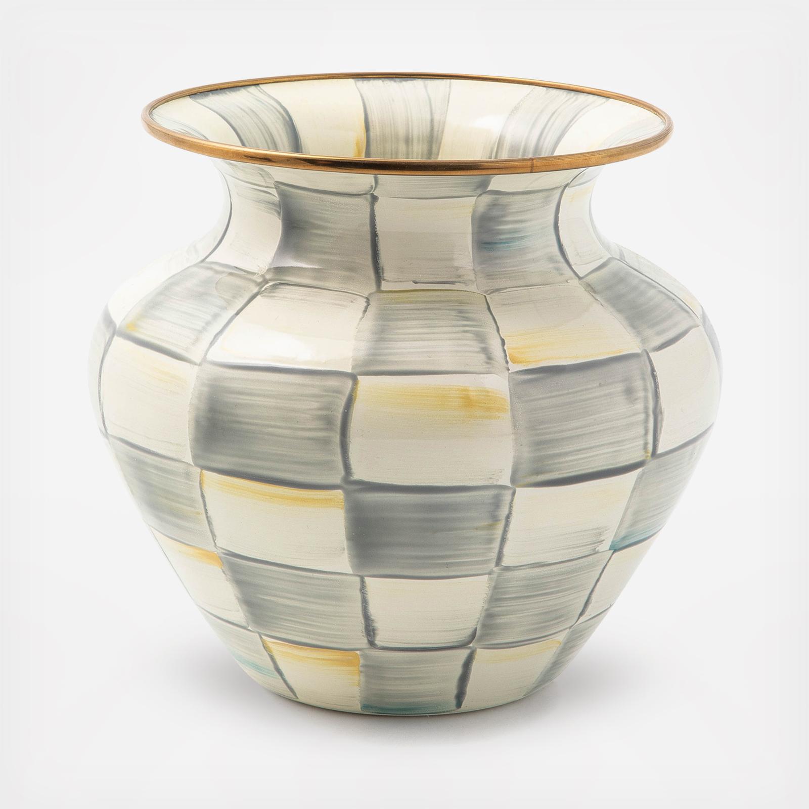 MacKenzie-Childs, Sterling Check Enamel Vase | Zola
