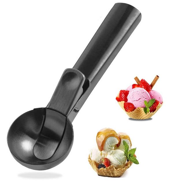 Premium Ice Cream Scoop with Trigger Ice Cream Scooper Stainless Steel,  Heavy Duty Metal Icecream Scoop Spoon Dishwasher Safe, Perfect for Frozen  Yogurt, Gelatos, Sundaes, Medium Gold 