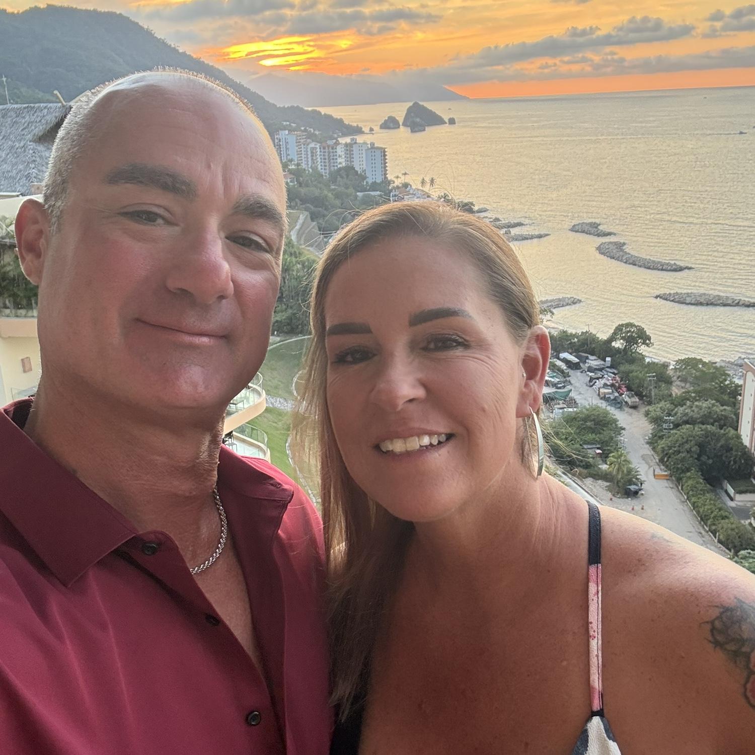 December 2025, our most recent trip to our home away from home in PV! The sunset view from our balcony is always amazing!