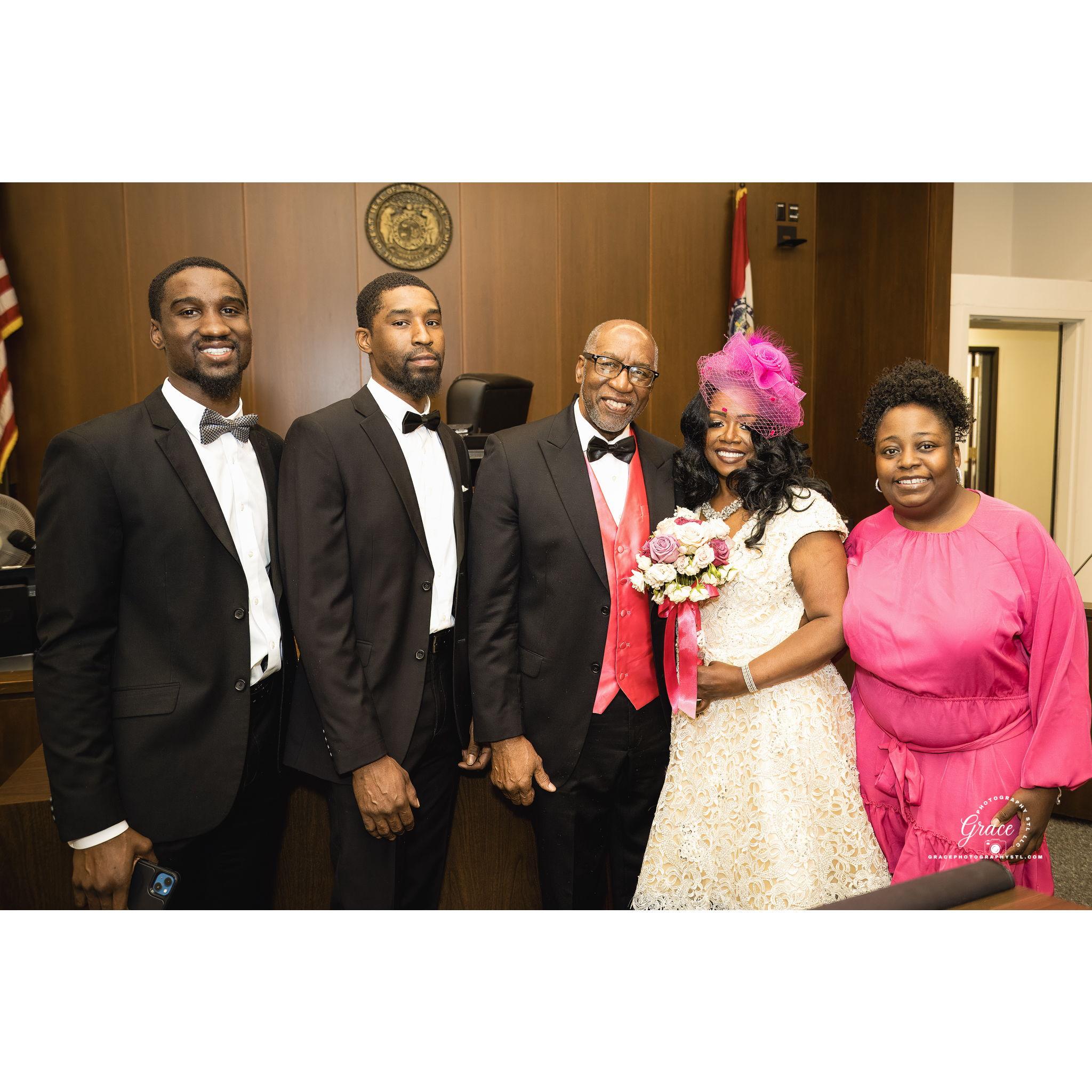 We got married on April 24th at the County Court House.