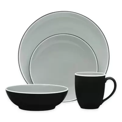 Noritake® ColorTrio 4-Piece Coupe Place Setting in Graphite