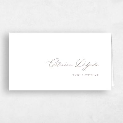 White Wedding Place Card - Mesilla