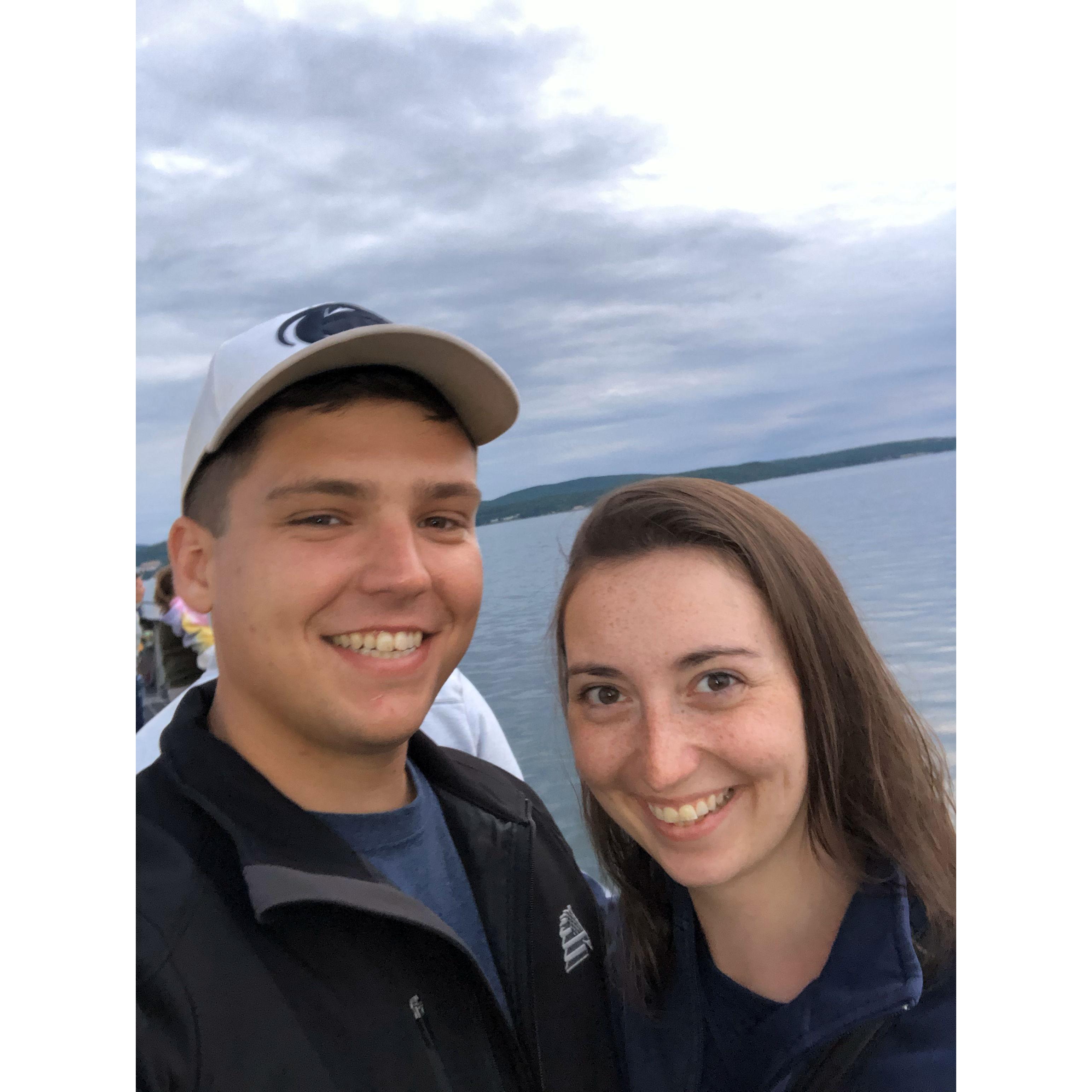 And another from Maine. What isn't pictured is the death grip I had on the back of Nate's hat so it didn't blow into the ocean.