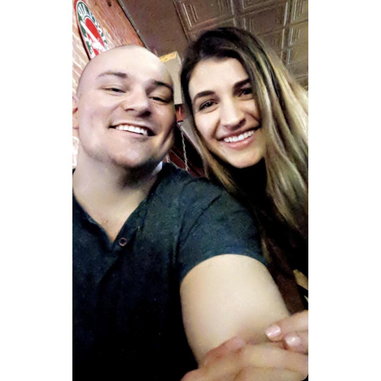 Our first photo together on our night out on the town!