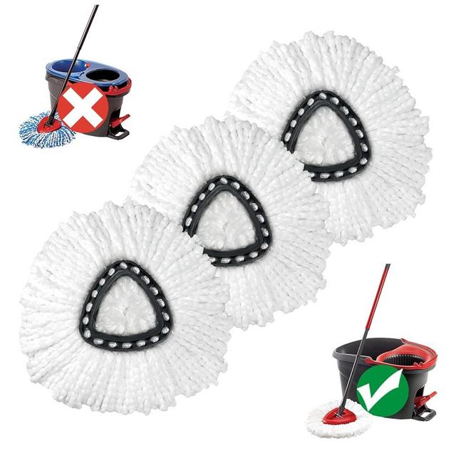 Mop Replace Head, 3 Pack Spin Mop Replacement Head Easywring 1-Tank System, Easy Cleaning, Microfiber, Machine Washable