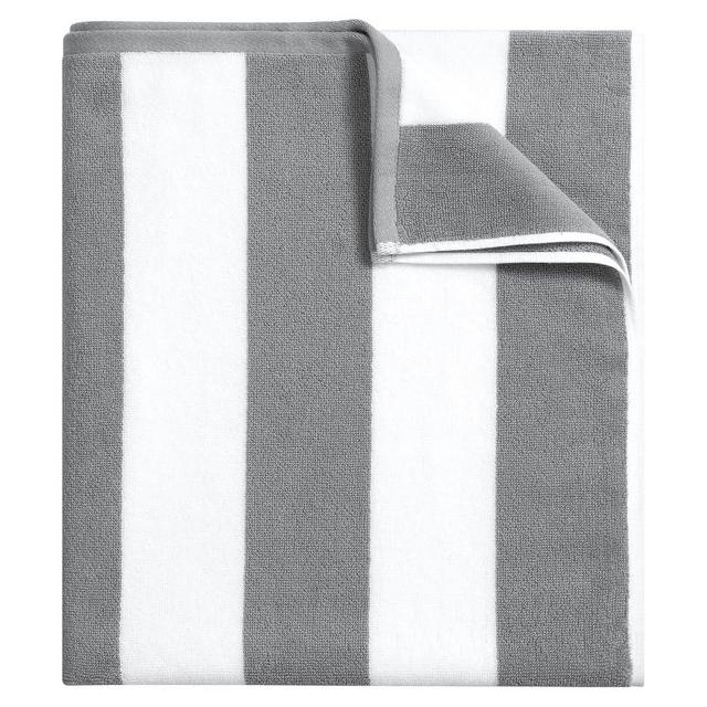 Bornbay Large Beach Towel Oversized - 40"X70" Big Mens Beach Towel, Extra Large Thick Gray Beach Towels, XL Wide Fluffy Beach Towel Oversize, Giant Stripe Cotton Pool Towel for Adults