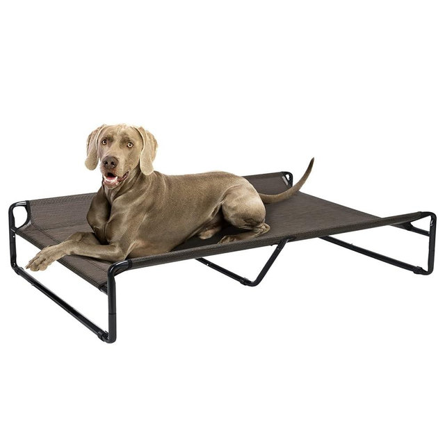 Veehoo Original Cooling Elevated Dog Bed, Outdoor Raised Dog Cots Bed for Large Dogs, Portable Standing Pet Bed with Washable Breathable Mesh, No-Slip Feet for Indoor Outdoor, XX-Large, Brown, CWC2201