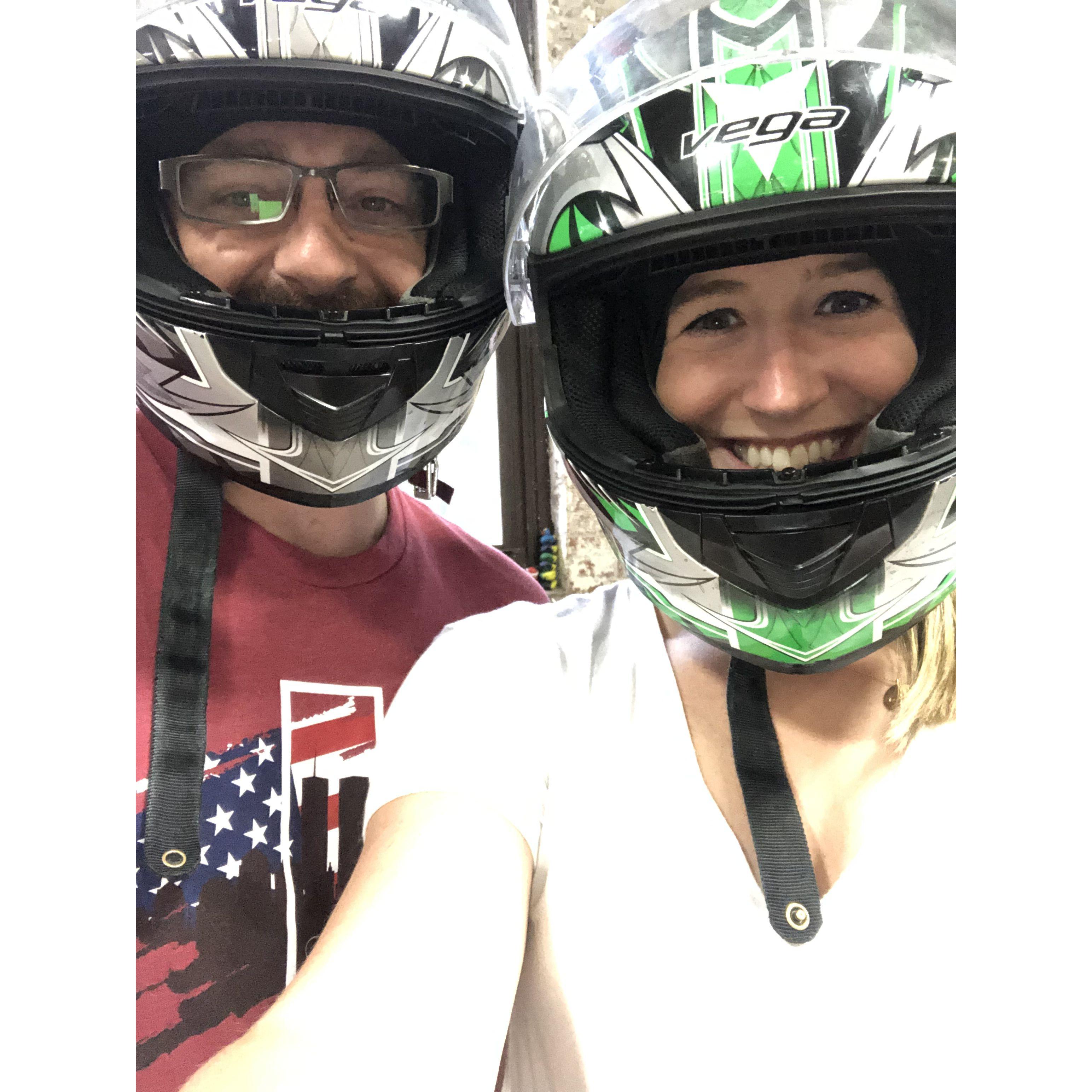 Go Kart racing. Guess who won?