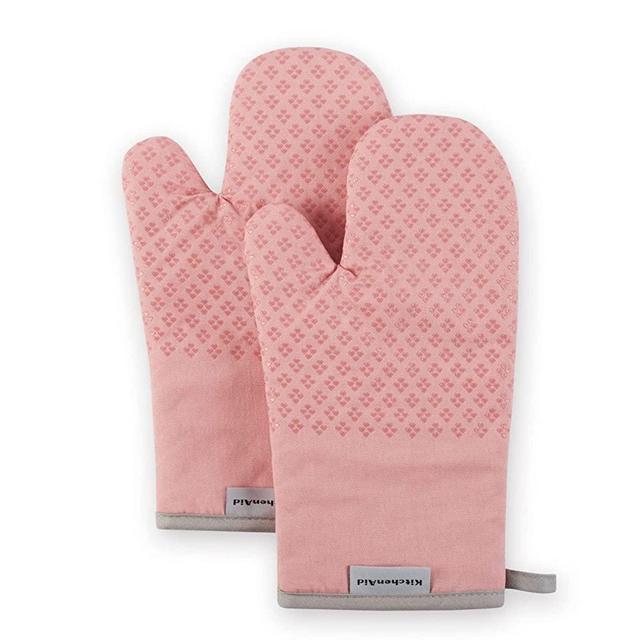 KitchenAid Asteroid Oven Mitt Set, Dried Rose