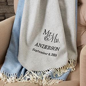 Wedded Pair Wedding & Anniversary Personalized Throw