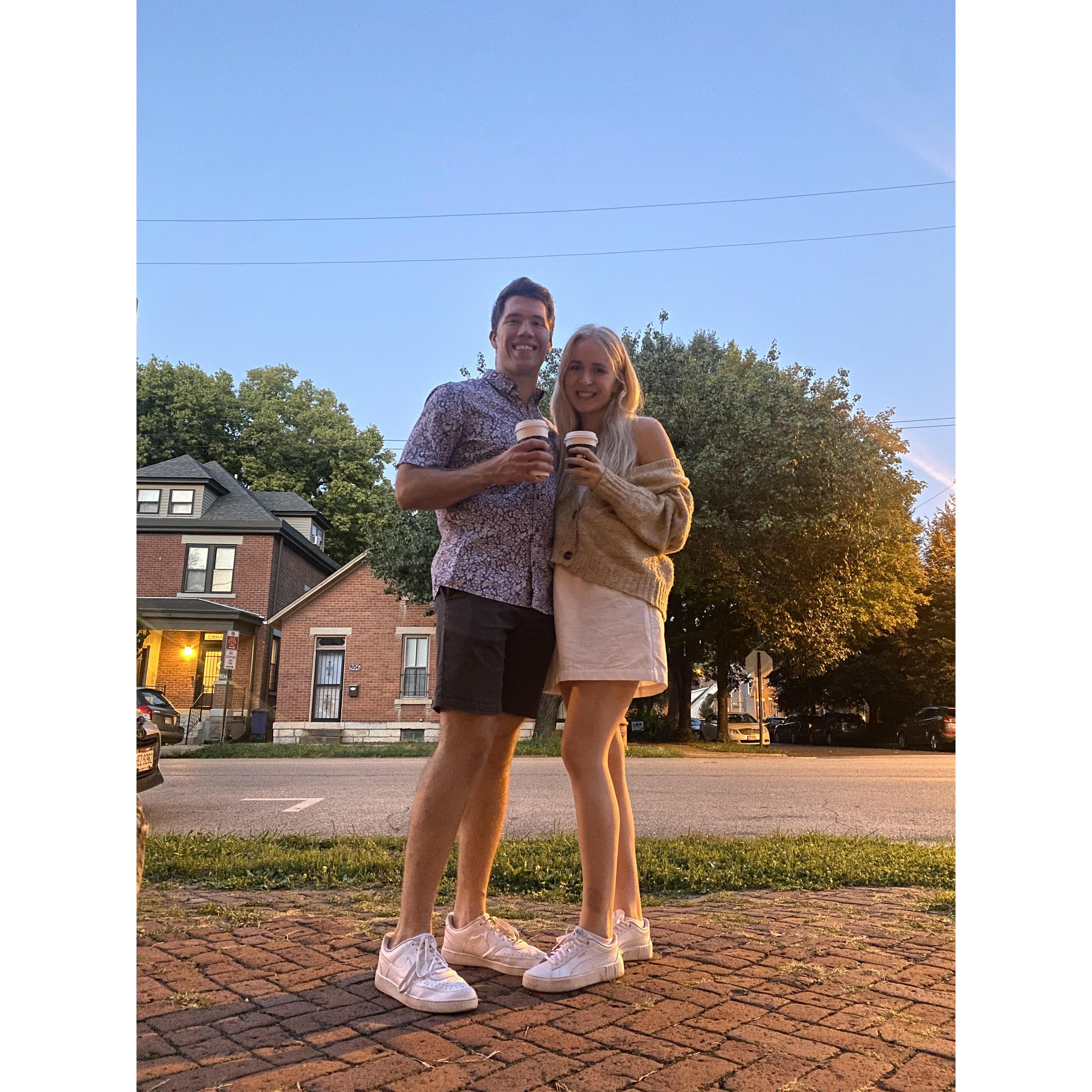 Typical date night is decaf and a stroll