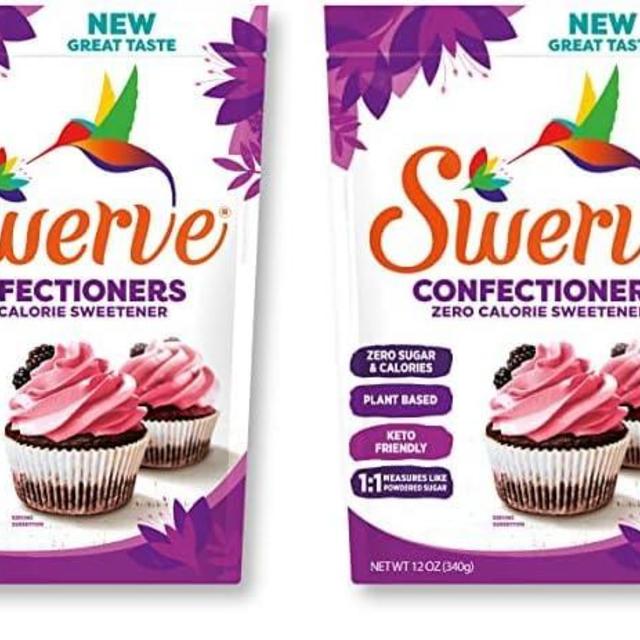 Swerve Sweetener Powder, Confectioners, 12 oz (Pack of 2)