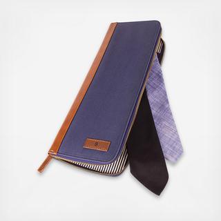 Personalized Men's Navy Tie Travel Case