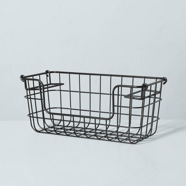 Small Stacking Wire Storage Basket Matte Black - Hearth & Hand™ with Magnolia