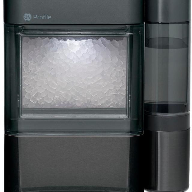 GE Profile - Opal 2.0 38-lb. Portable Ice maker with Nugget Ice Production, XL 1 Gallon Side Tank and Built-in WiFi - Black Stainless Steel