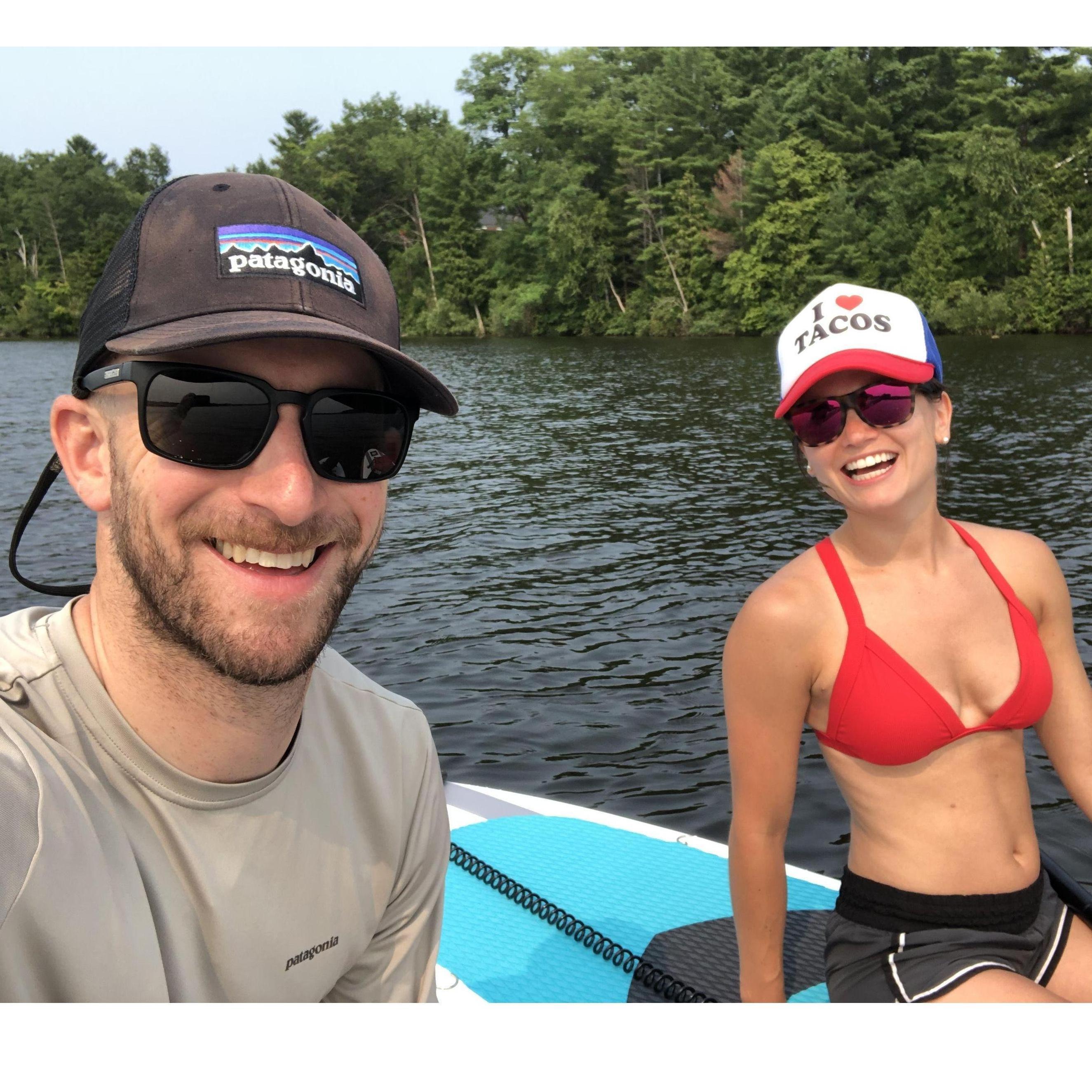 Paddle boarding together