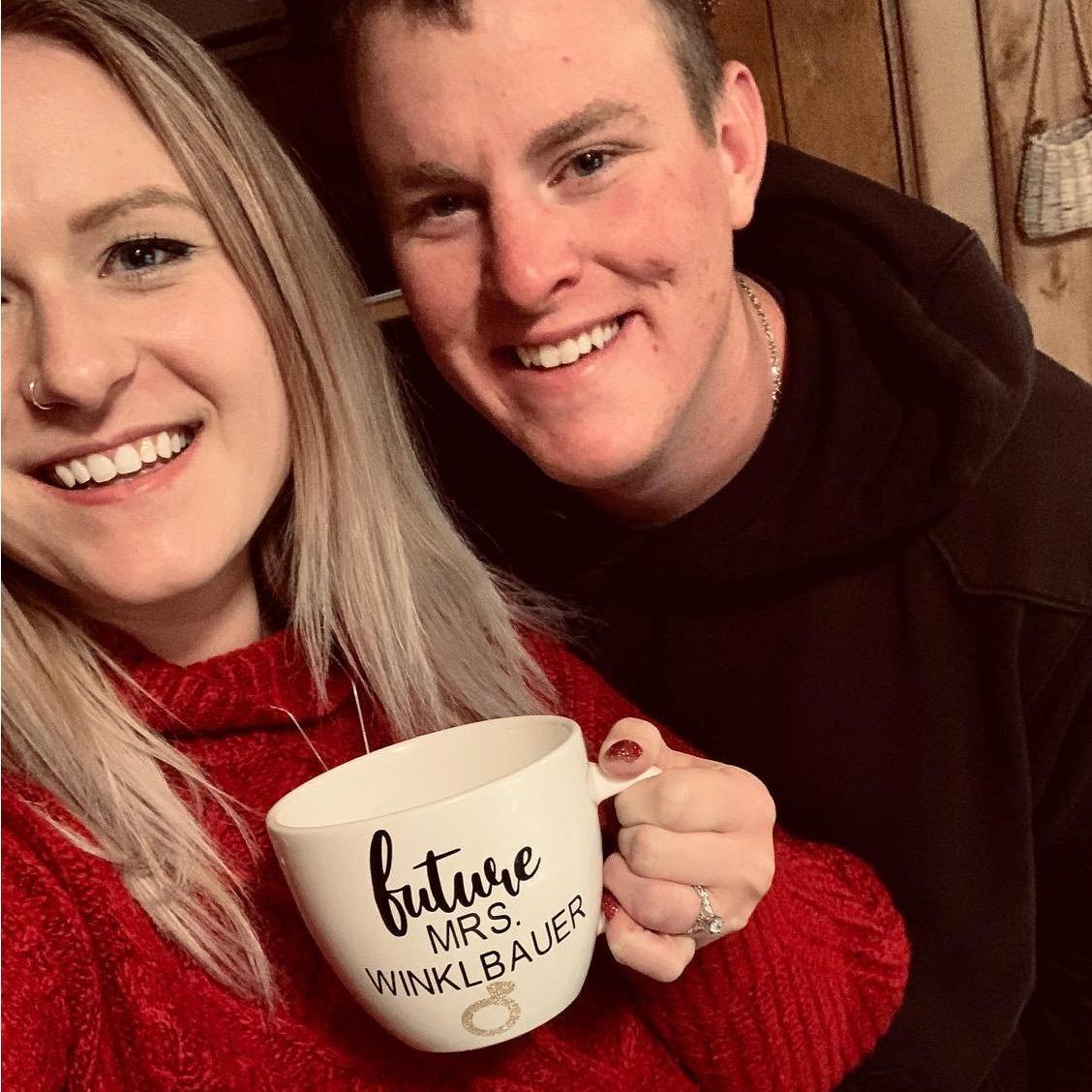 We took this picture right after we got engaged!
