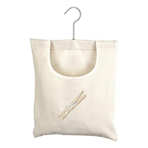 Whitmor Canvas Clothespin Bag Hanging Storage Organizer