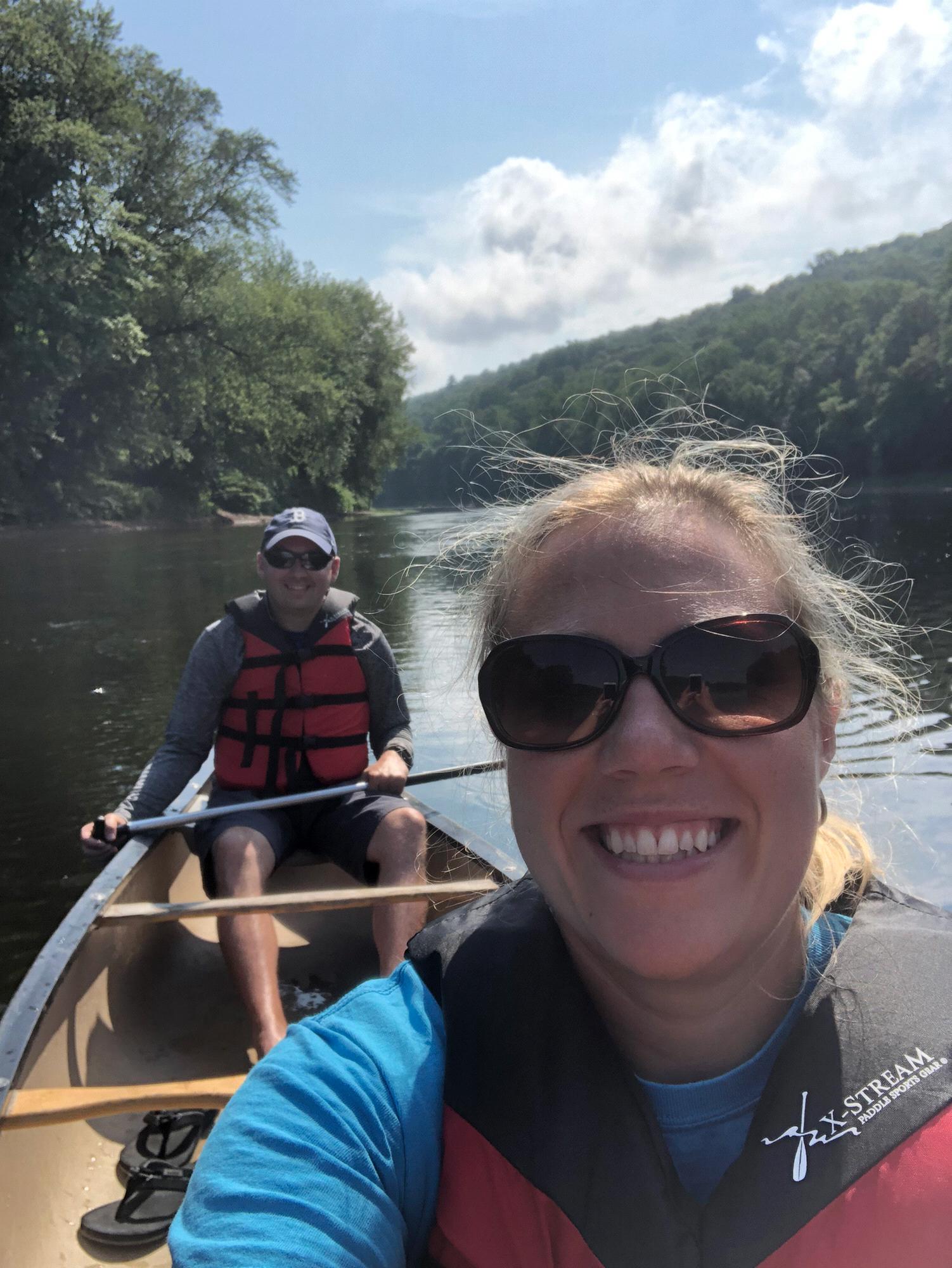 Canoeing the Delaware River - who knew there were rapids? But we survived!