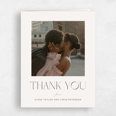 Beige Typography Wedding Thank You - Nash Photo