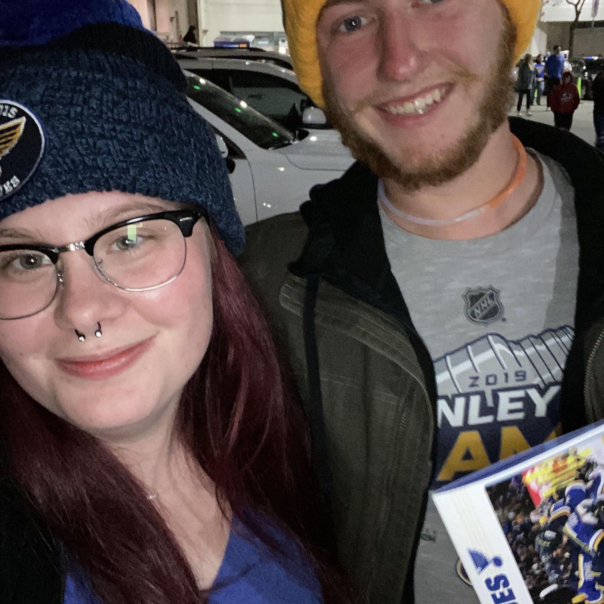 After our first Blues game together, it was Lyss's first time going to a Blues game