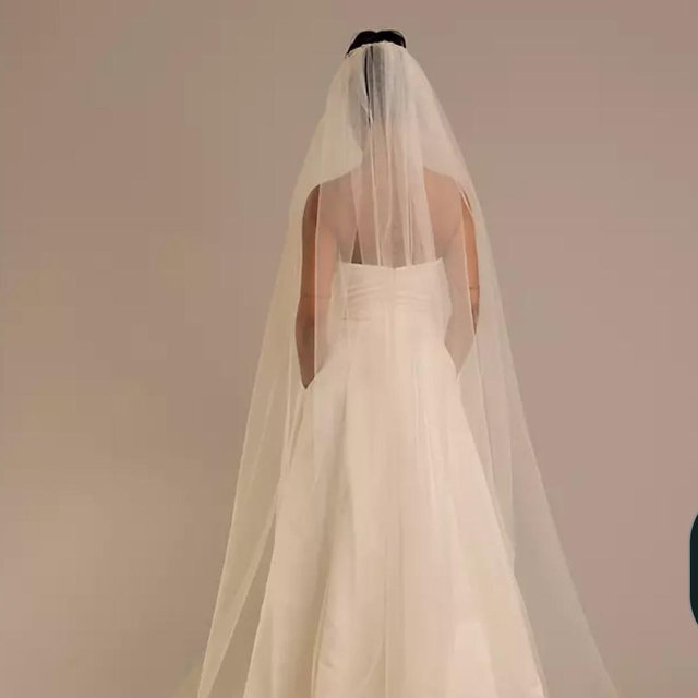 Raw Edge Tulle Chapel Veil | David's Bridal