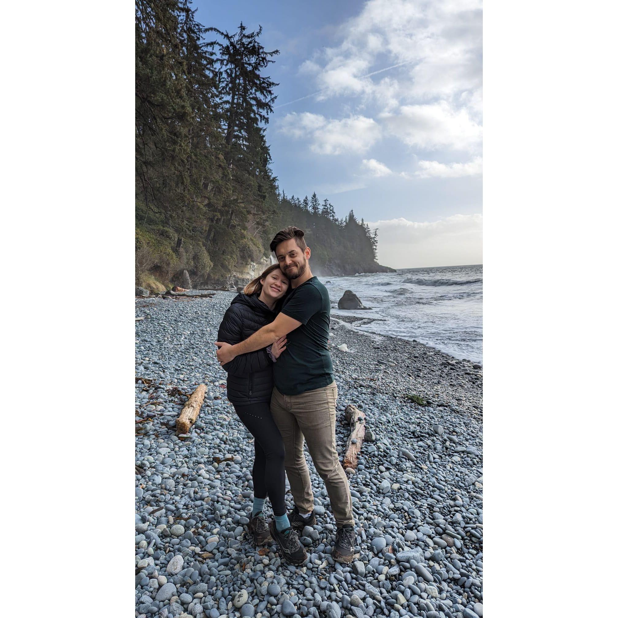 Mystic Beach hike with Zahura. Vancouver Island, BC - December 2023.