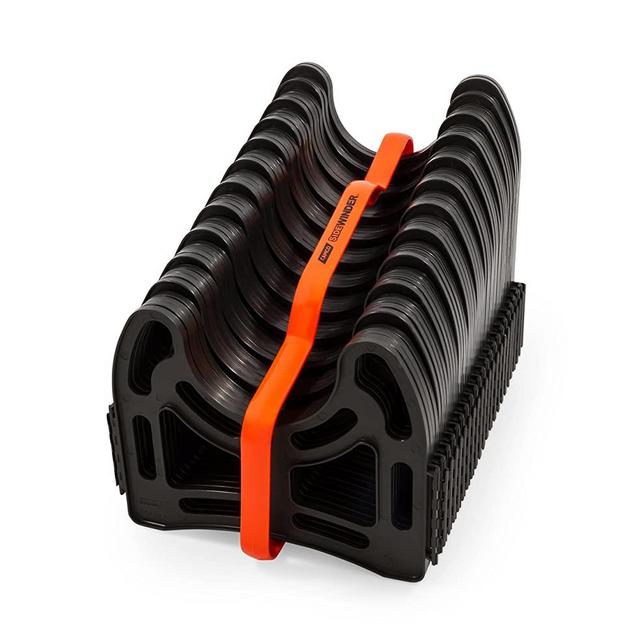 Camco 20ft (43051) Sidewinder RV Sewer Hose Support, Made From Sturdy Lightweight Plastic, Won't Creep Closed, Holds Hoses In Place - No Need For Straps