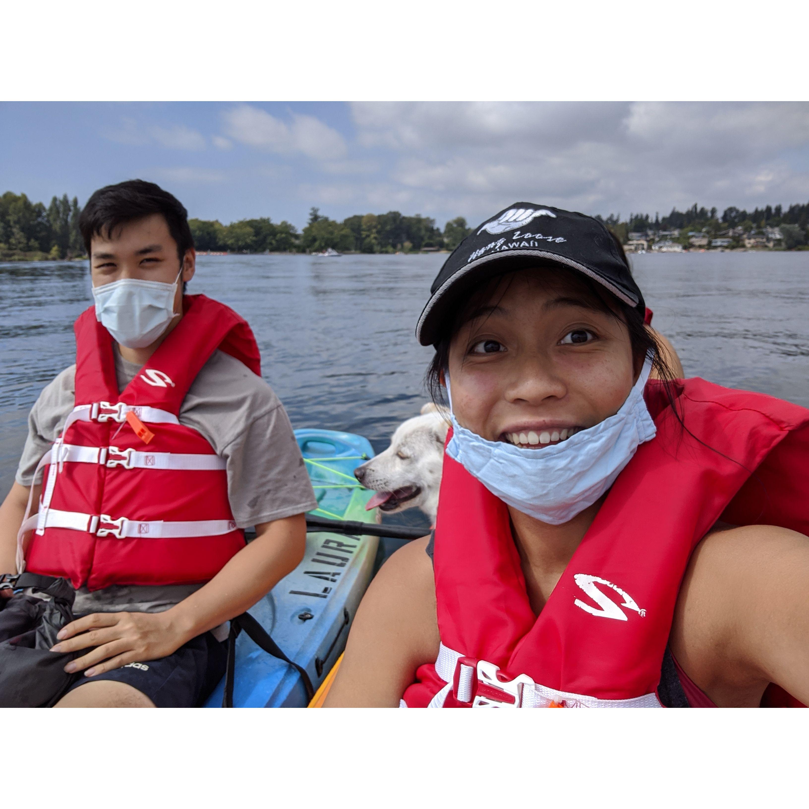 Our first time bringing Haku kayaking